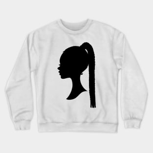 Black barbie with braids style silhouette Crewneck Sweatshirt